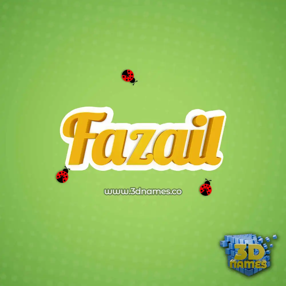 fazail in Ladybugs style - 3D name wallpaper
