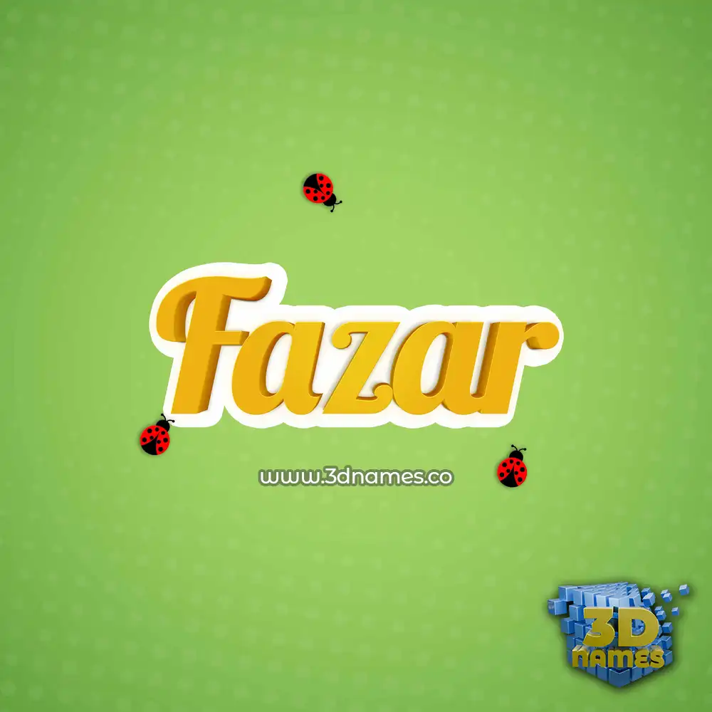 fazar in Ladybugs style - 3D name wallpaper
