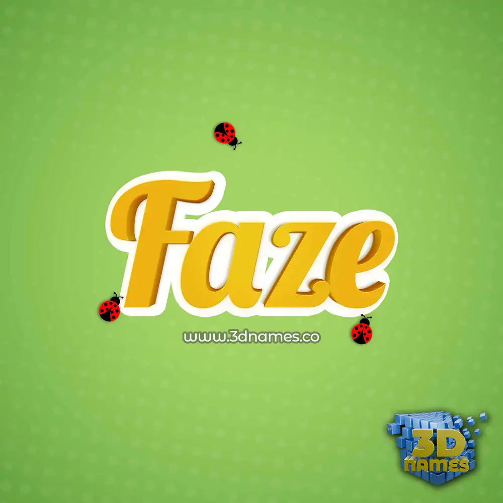 faze in Ladybugs style - 3D name wallpaper