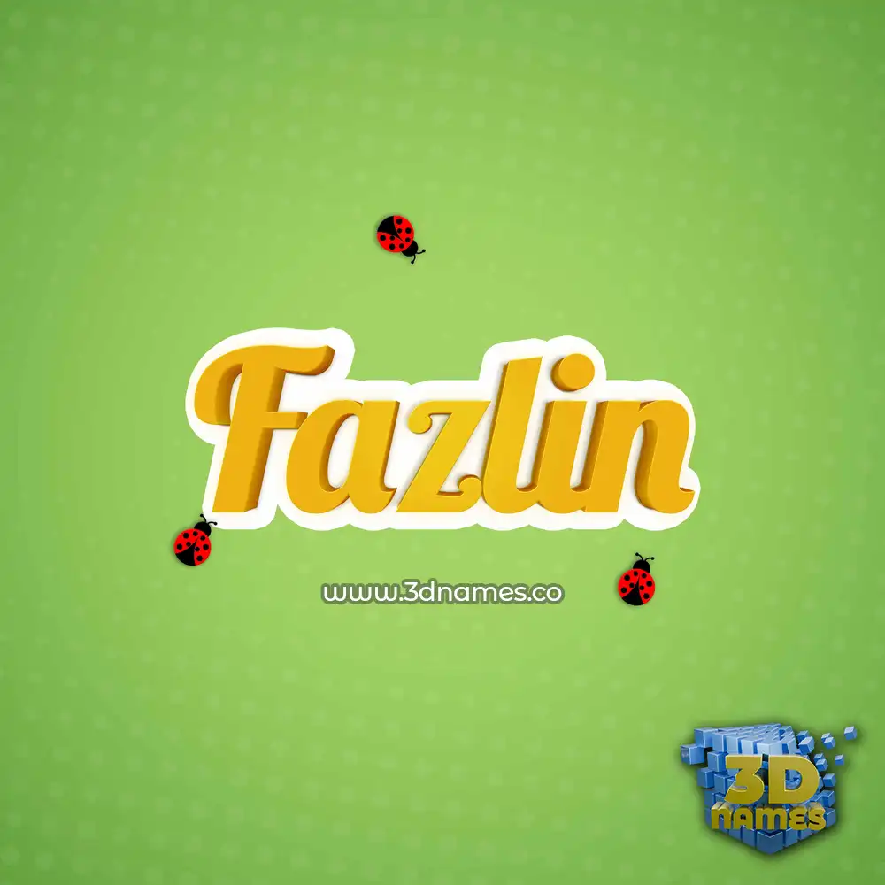 fazlin in Ladybugs style - 3D name wallpaper