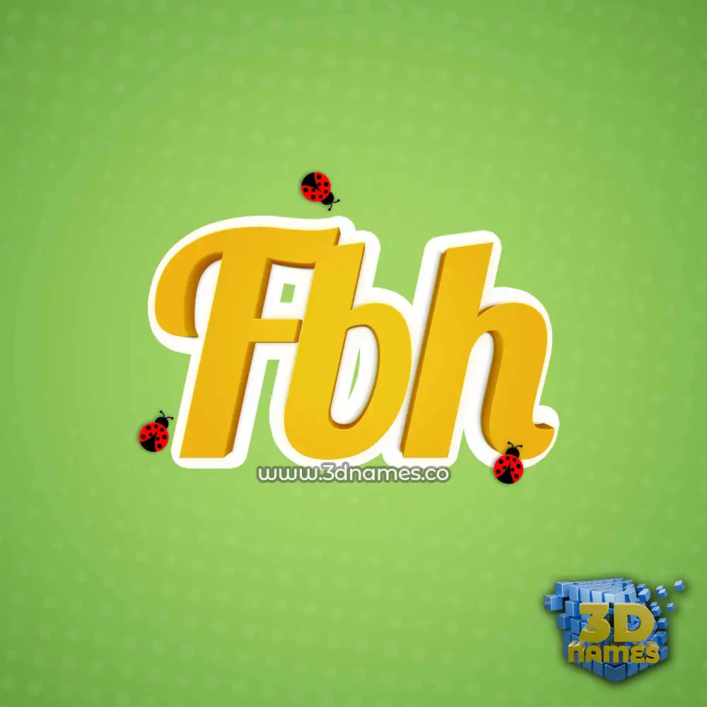fbh in Ladybugs style - 3D name wallpaper