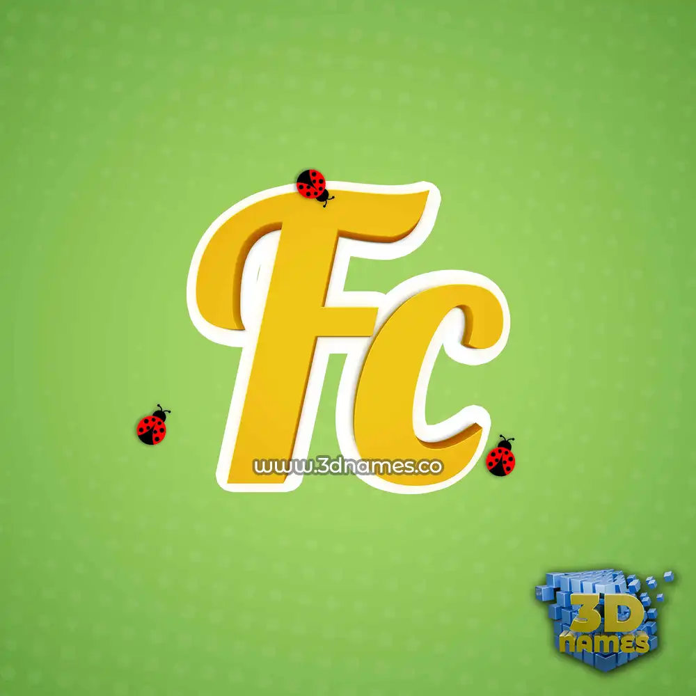 fc in Ladybugs style - 3D name wallpaper