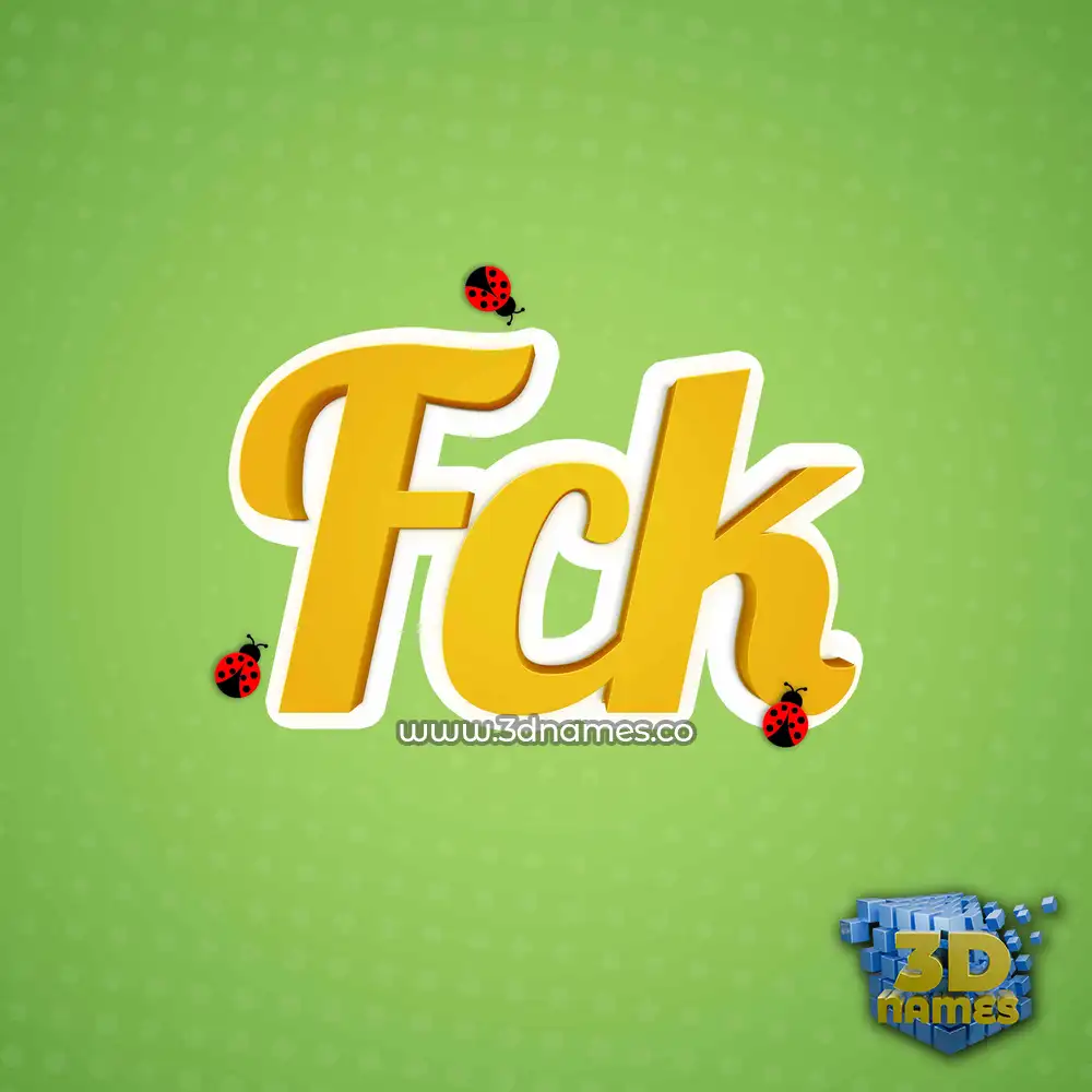 fck in Ladybugs style - 3D name wallpaper
