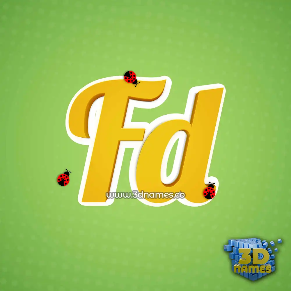 fd in Ladybugs style - 3D name wallpaper