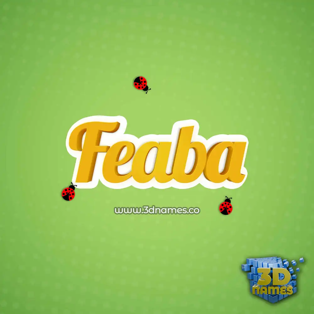 feaba in Ladybugs style - 3D name wallpaper