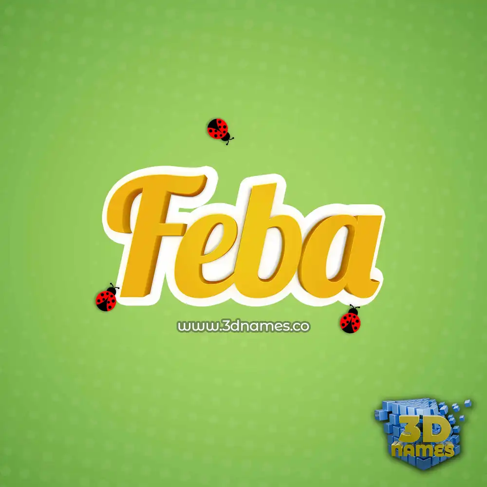 feba in Ladybugs style - 3D name wallpaper