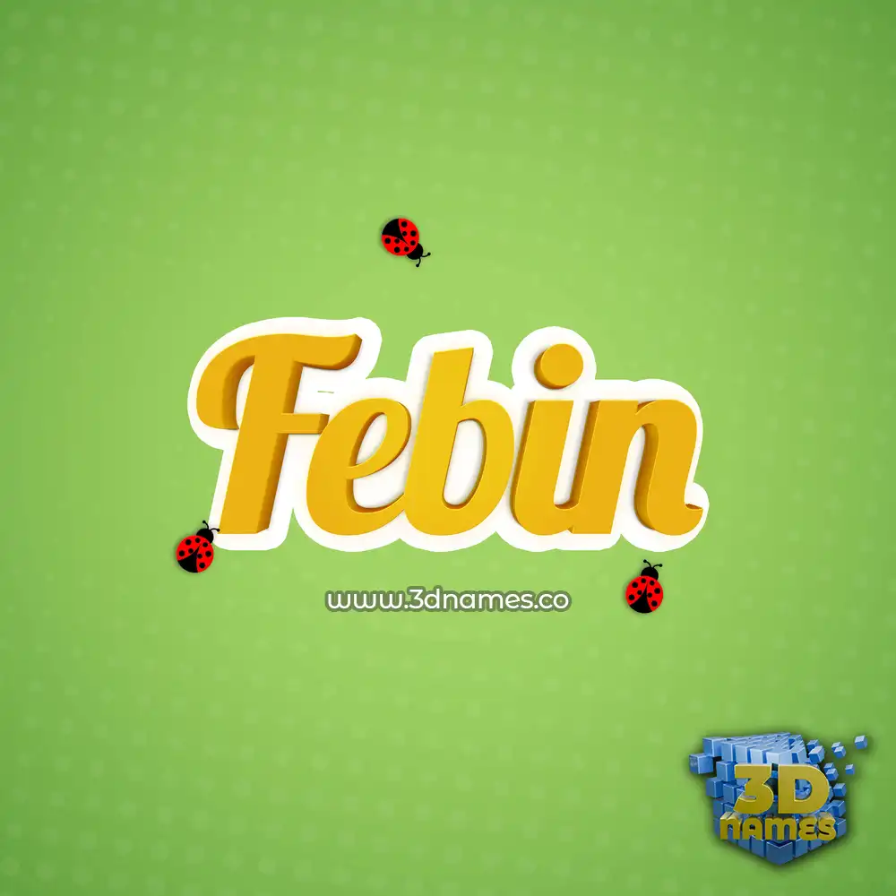 febin in Ladybugs style - 3D name wallpaper