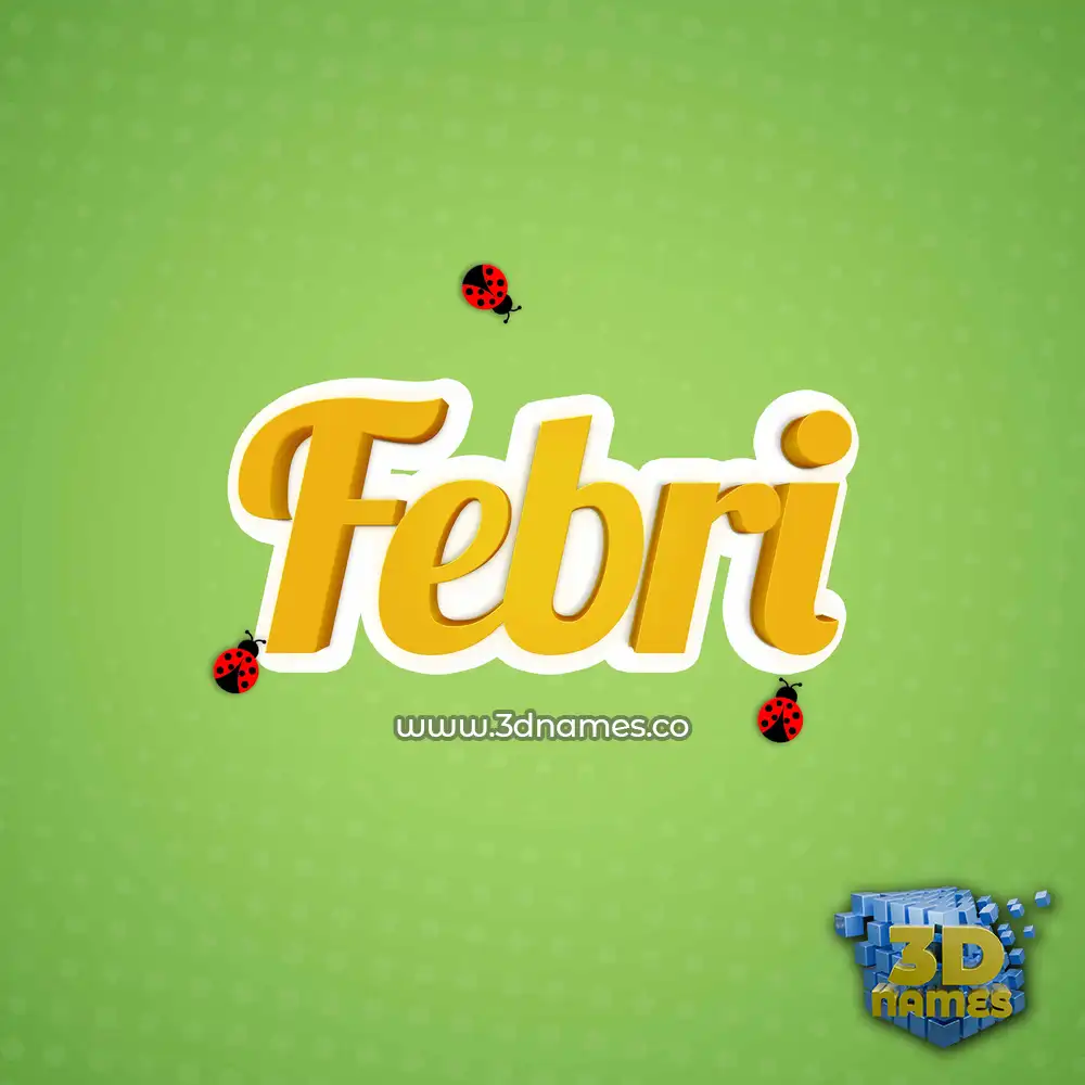 febri in Ladybugs style - 3D name wallpaper