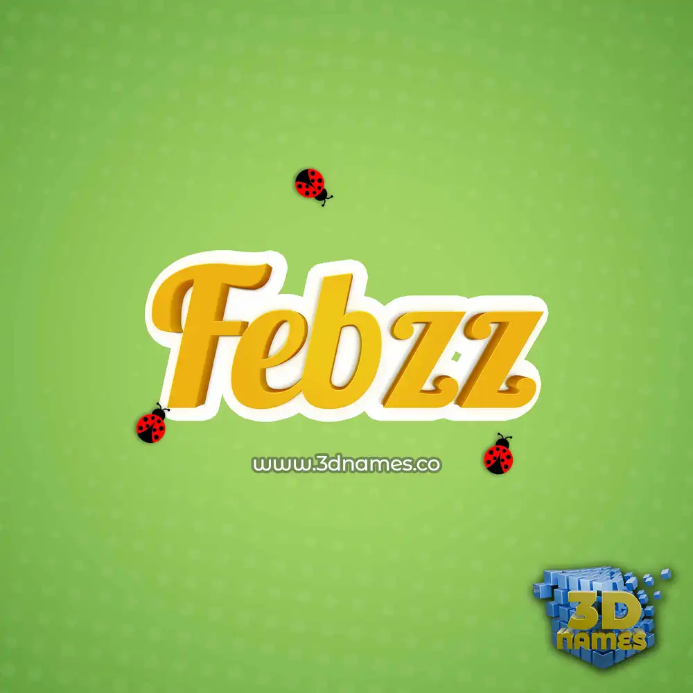 febzz in Ladybugs style - 3D name wallpaper