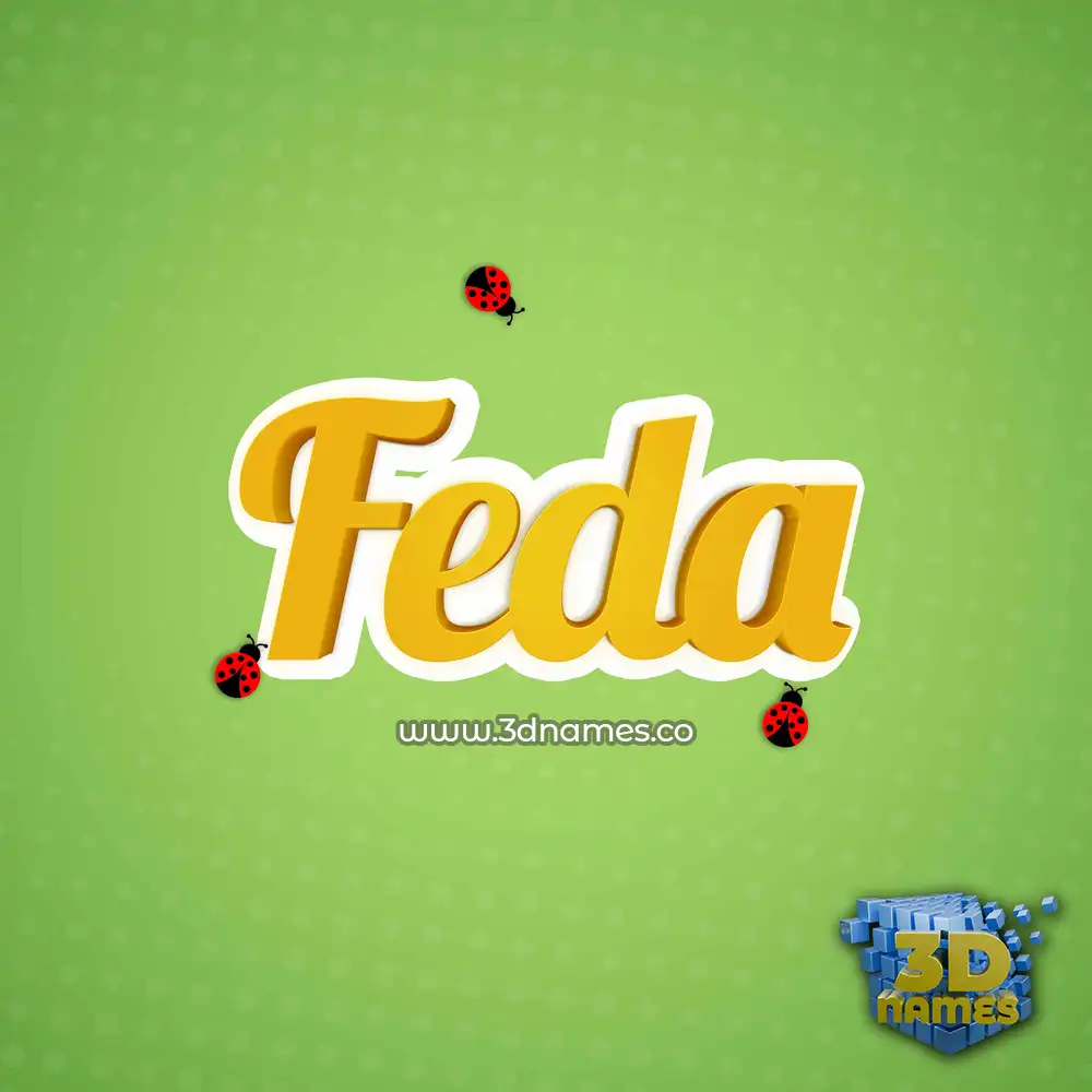 feda in Ladybugs style - 3D name wallpaper