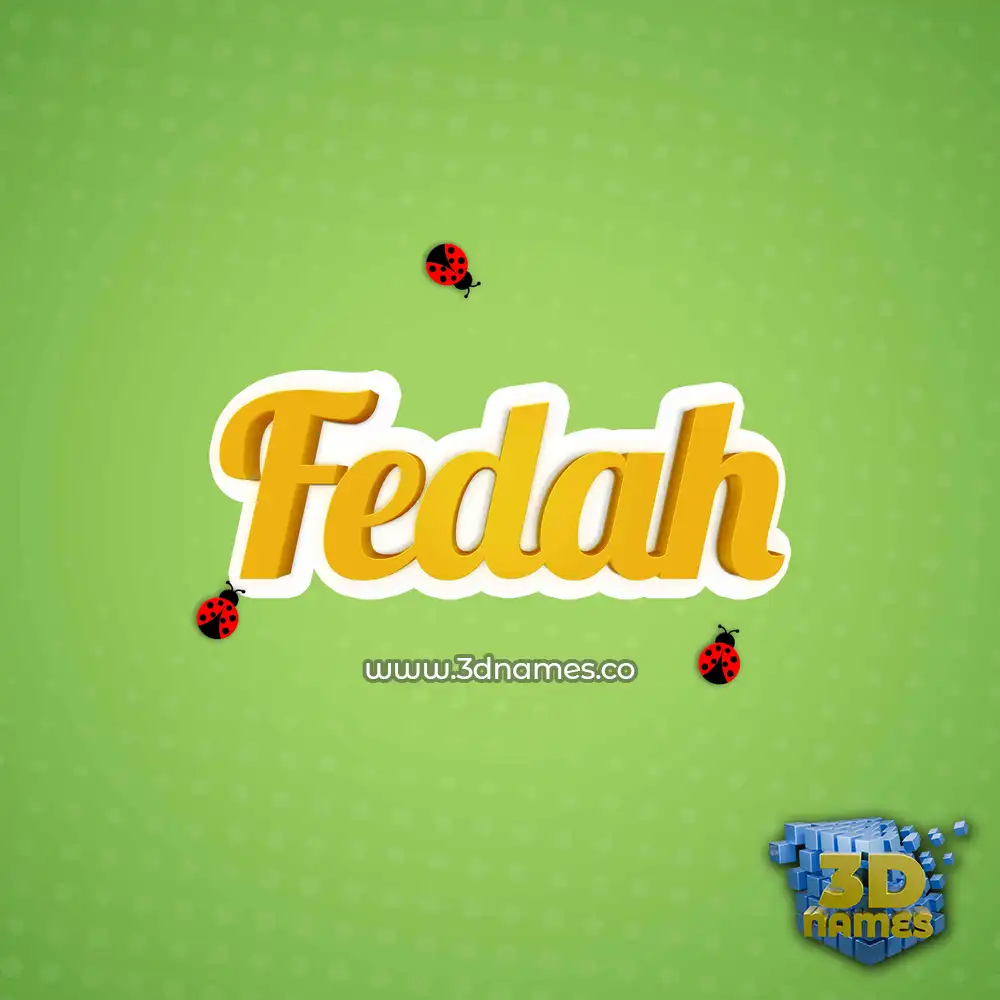 fedah in Ladybugs style - 3D name wallpaper