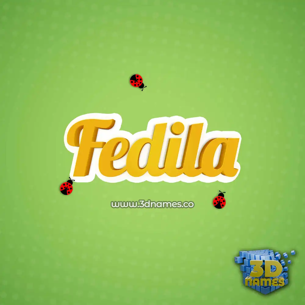 fedila in Ladybugs style - 3D name wallpaper