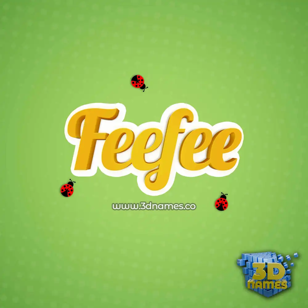 feefee in Ladybugs style - 3D name wallpaper