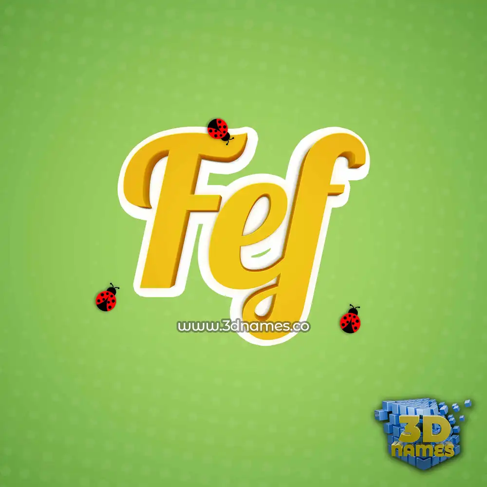 fef in Ladybugs style - 3D name wallpaper