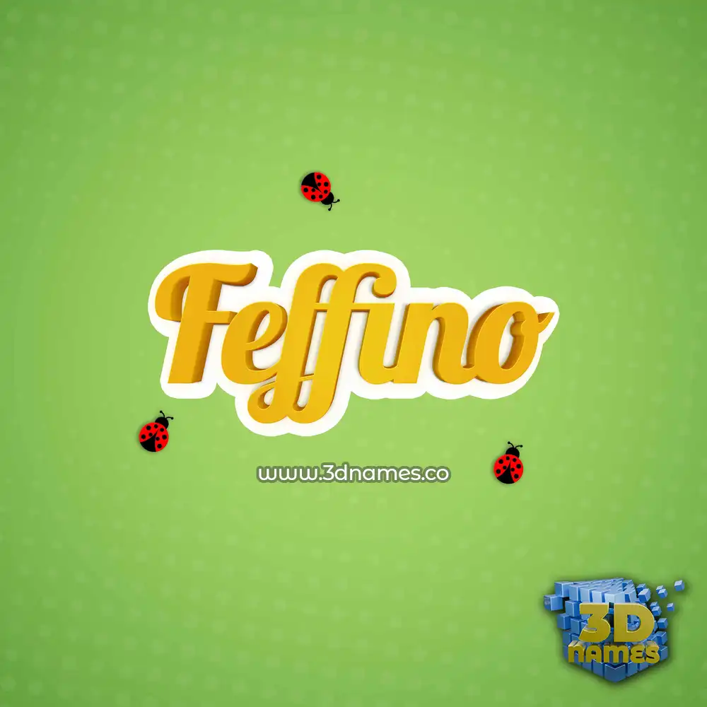 feffino in Ladybugs style - 3D name wallpaper