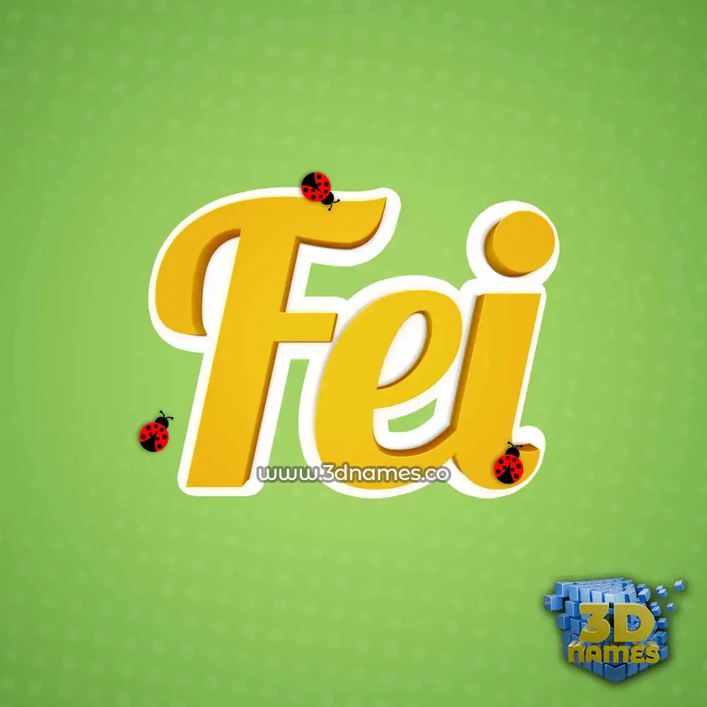 fei in Ladybugs style - 3D name wallpaper