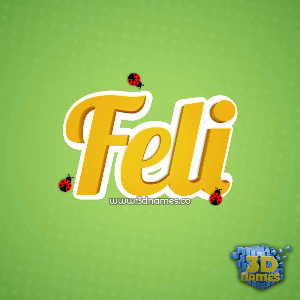 feli in Ladybugs style - 3D name wallpaper