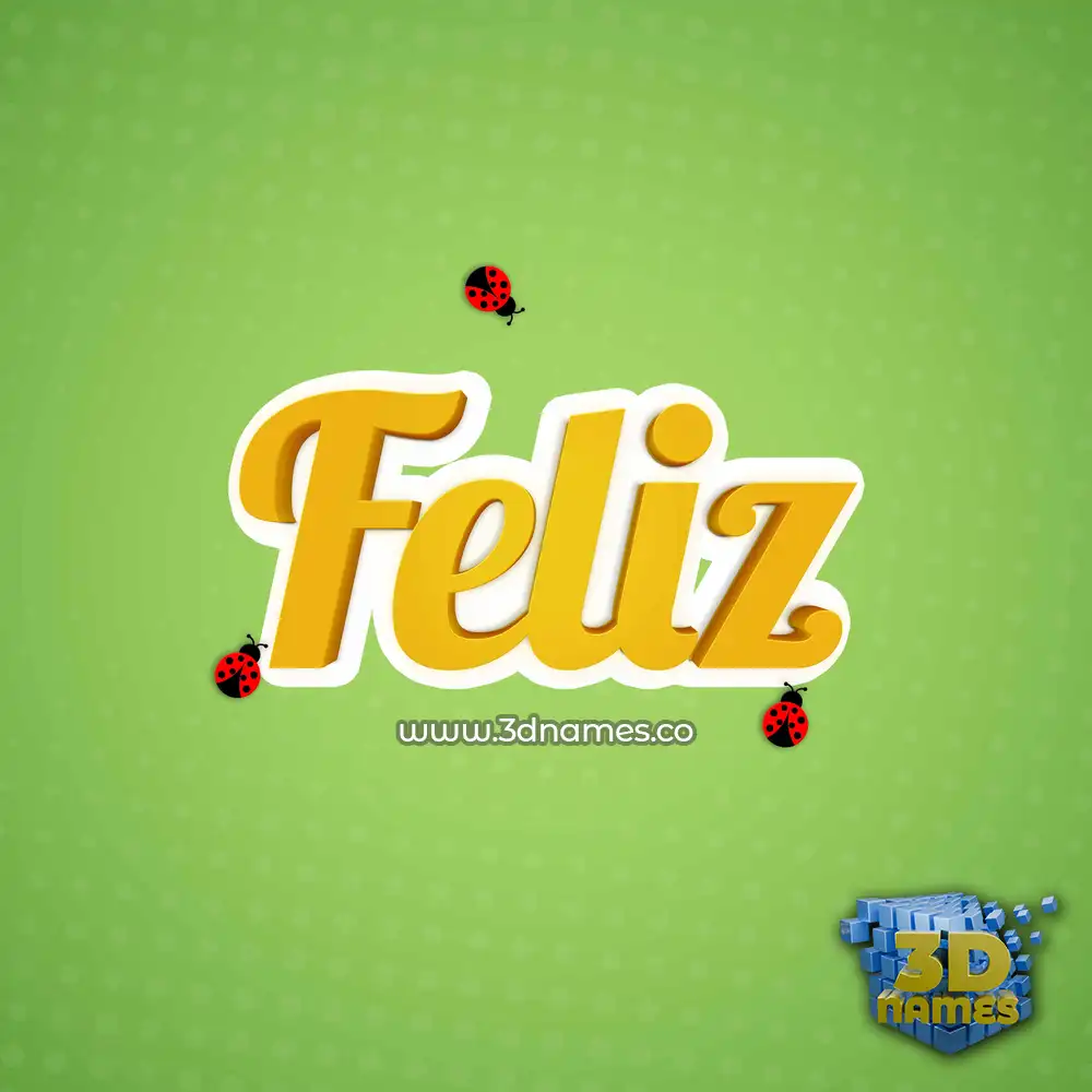 feliz in Ladybugs style - 3D name wallpaper