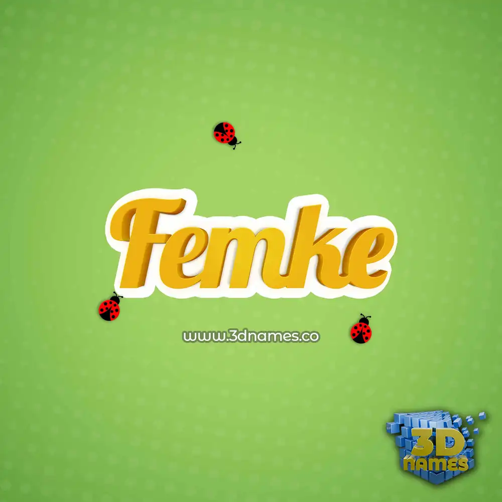 femke in Ladybugs style - 3D name wallpaper