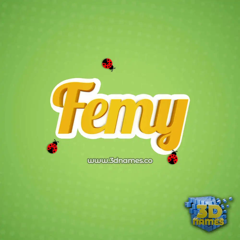 femy in Ladybugs style - 3D name wallpaper