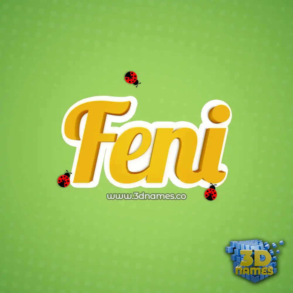 feni in Ladybugs style - 3D name wallpaper