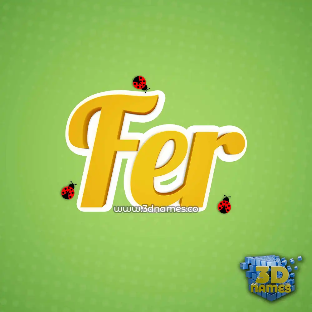 fer in Ladybugs style - 3D name wallpaper