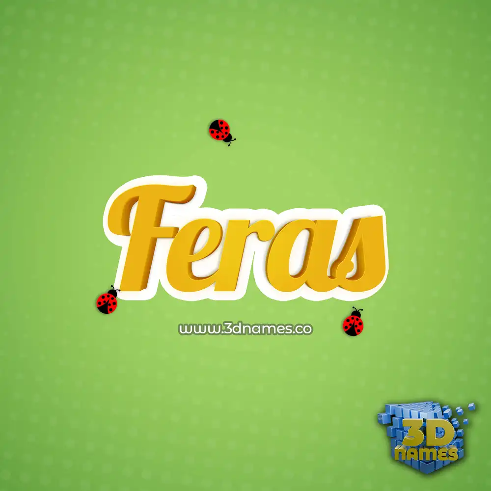 feras in Ladybugs style - 3D name wallpaper