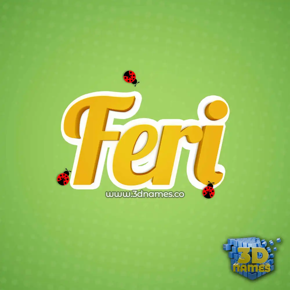 feri in Ladybugs style - 3D name wallpaper