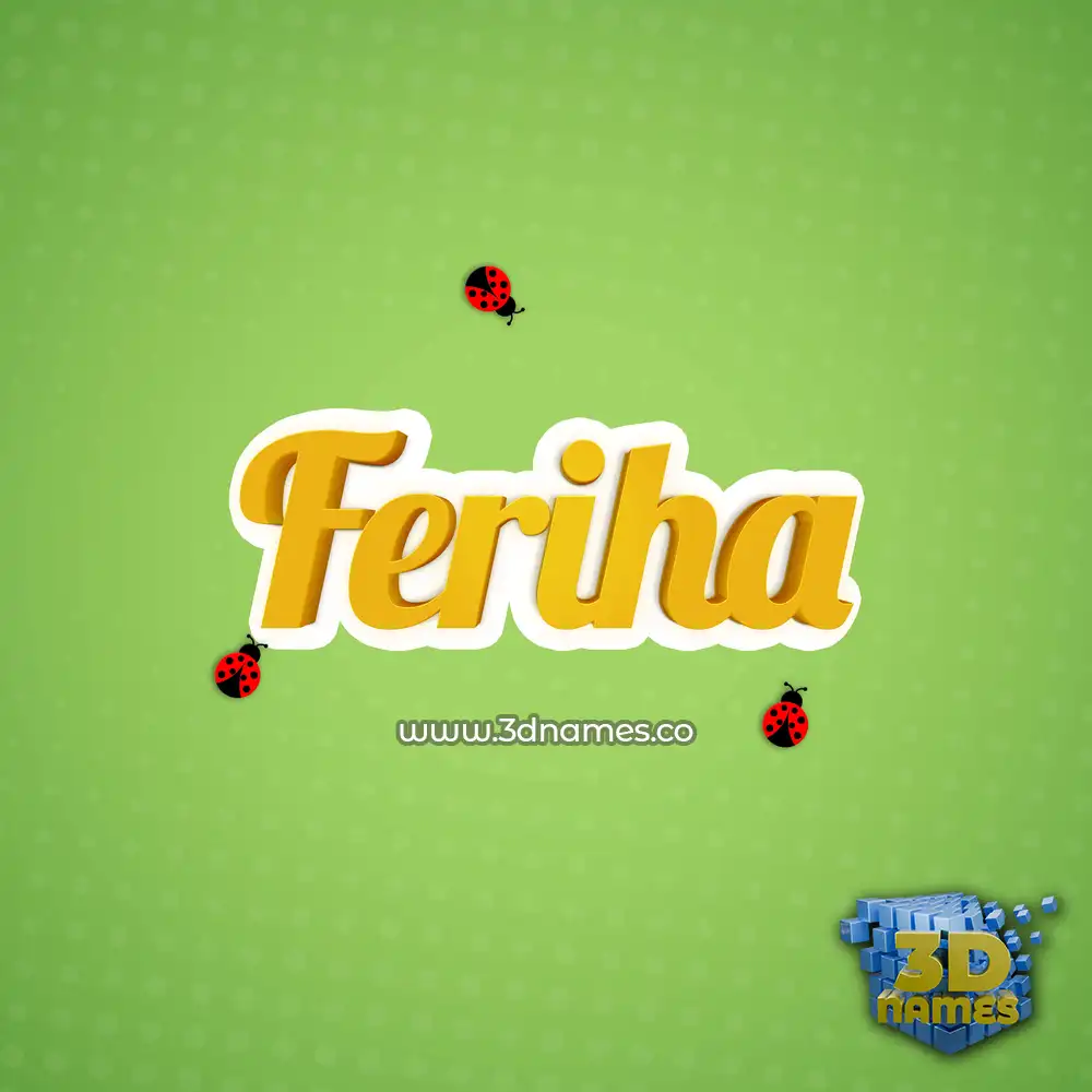 feriha in Ladybugs style - 3D name wallpaper