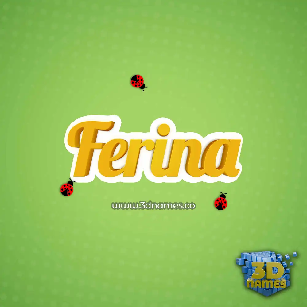 ferina in Ladybugs style - 3D name wallpaper