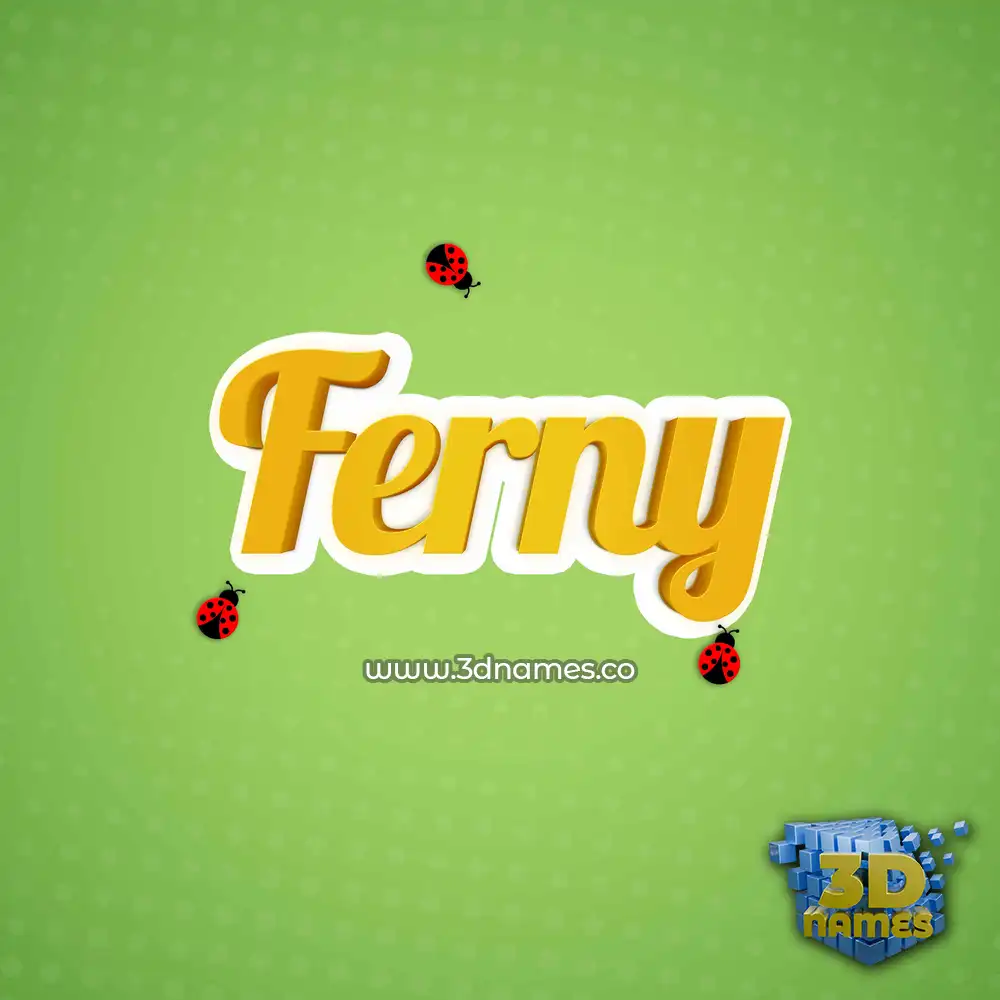 ferny in Ladybugs style - 3D name wallpaper