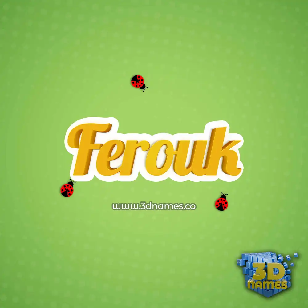 ferouk in Ladybugs style - 3D name wallpaper