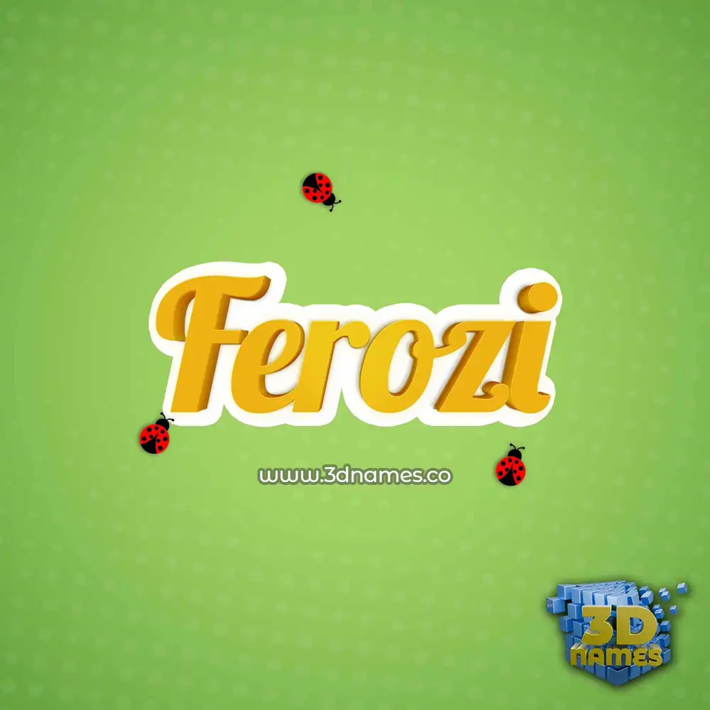ferozi in Ladybugs style - 3D name wallpaper