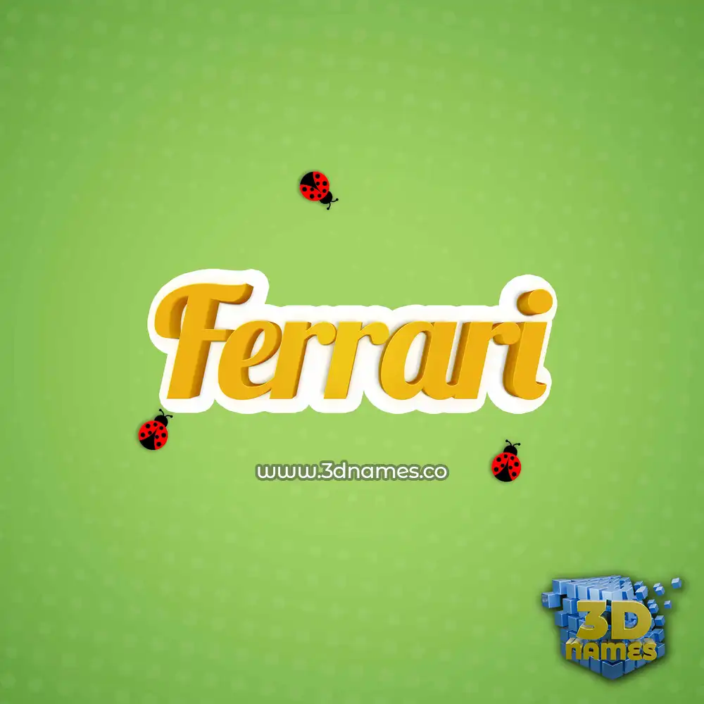 ferrari in Ladybugs style - 3D name wallpaper