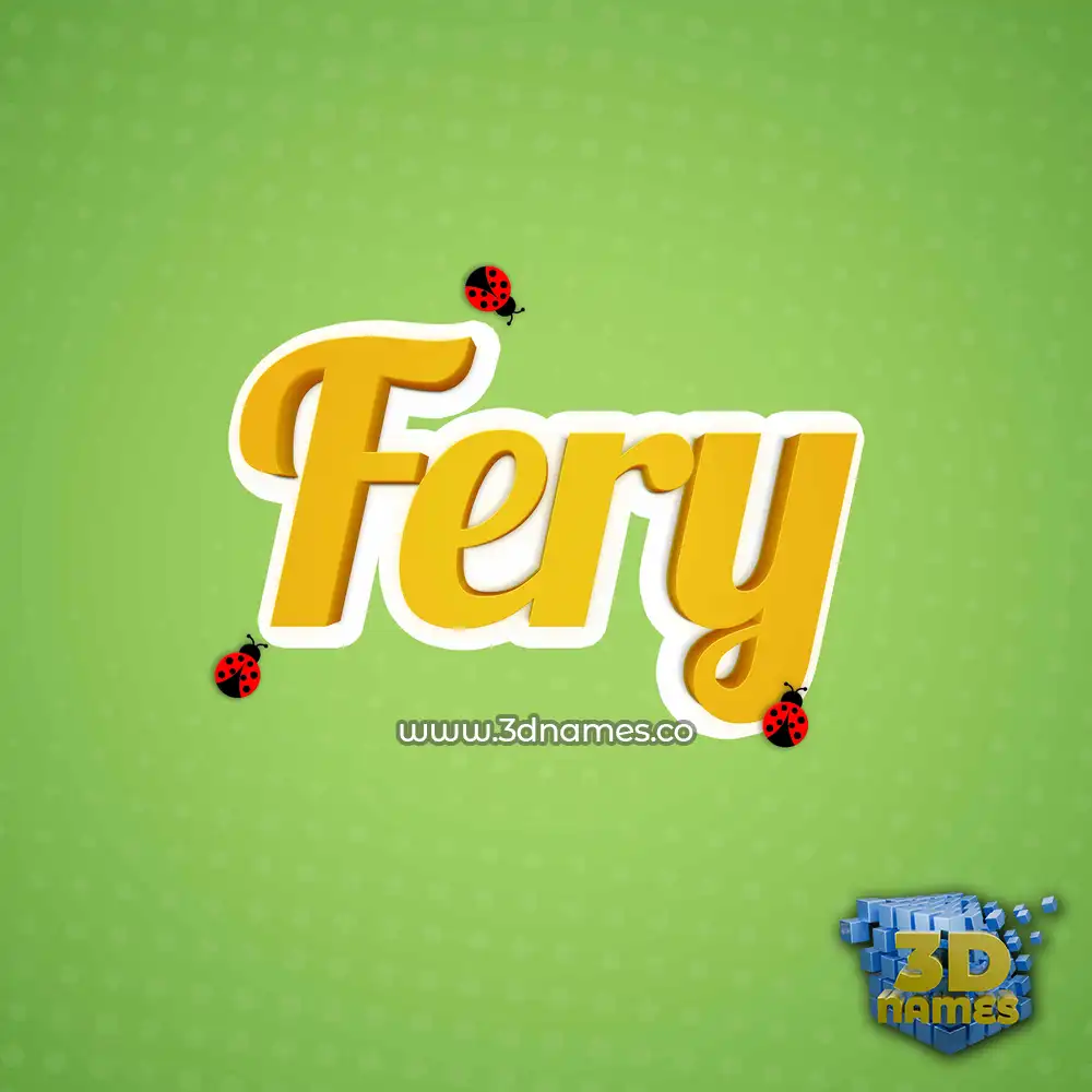 fery in Ladybugs style - 3D name wallpaper