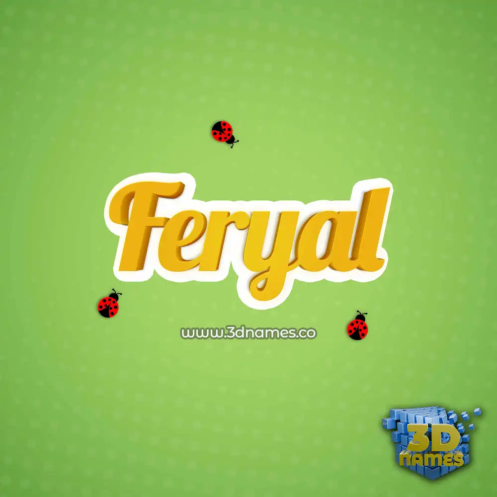 feryal in Ladybugs style - 3D name wallpaper