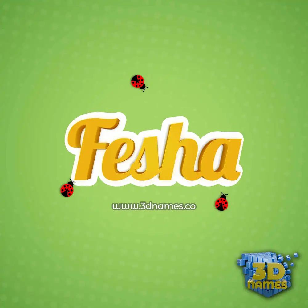 fesha in Ladybugs style - 3D name wallpaper