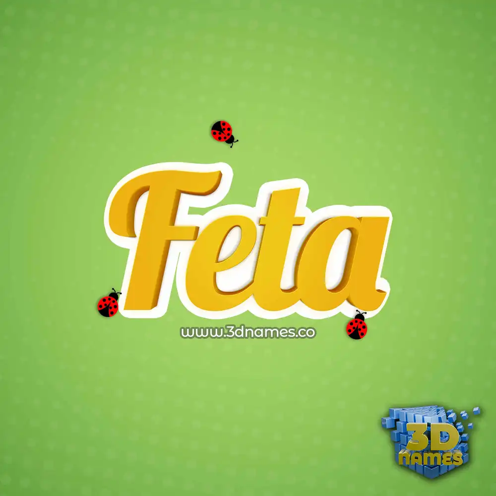 feta in Ladybugs style - 3D name wallpaper