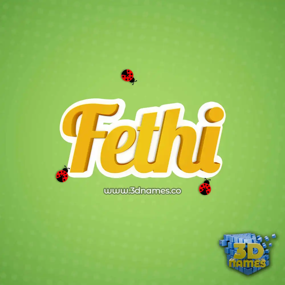 fethi in Ladybugs style - 3D name wallpaper