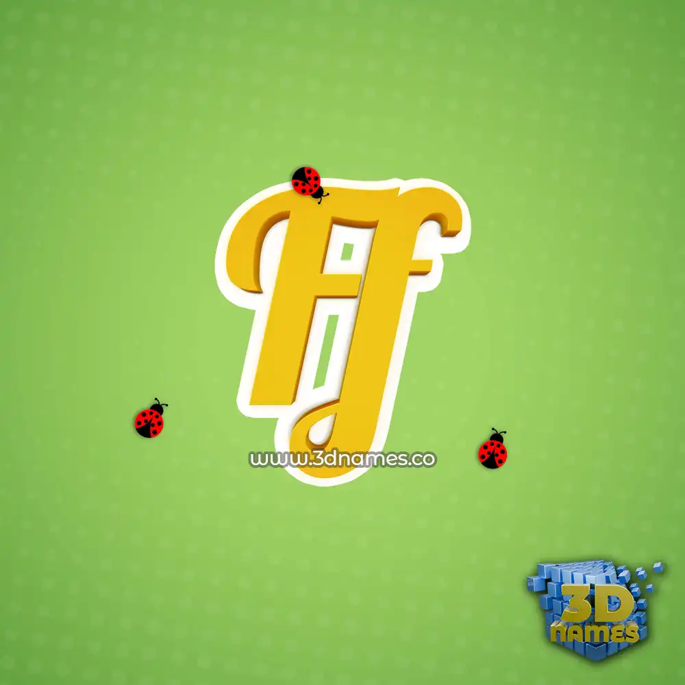 ff in Ladybugs style - 3D name wallpaper