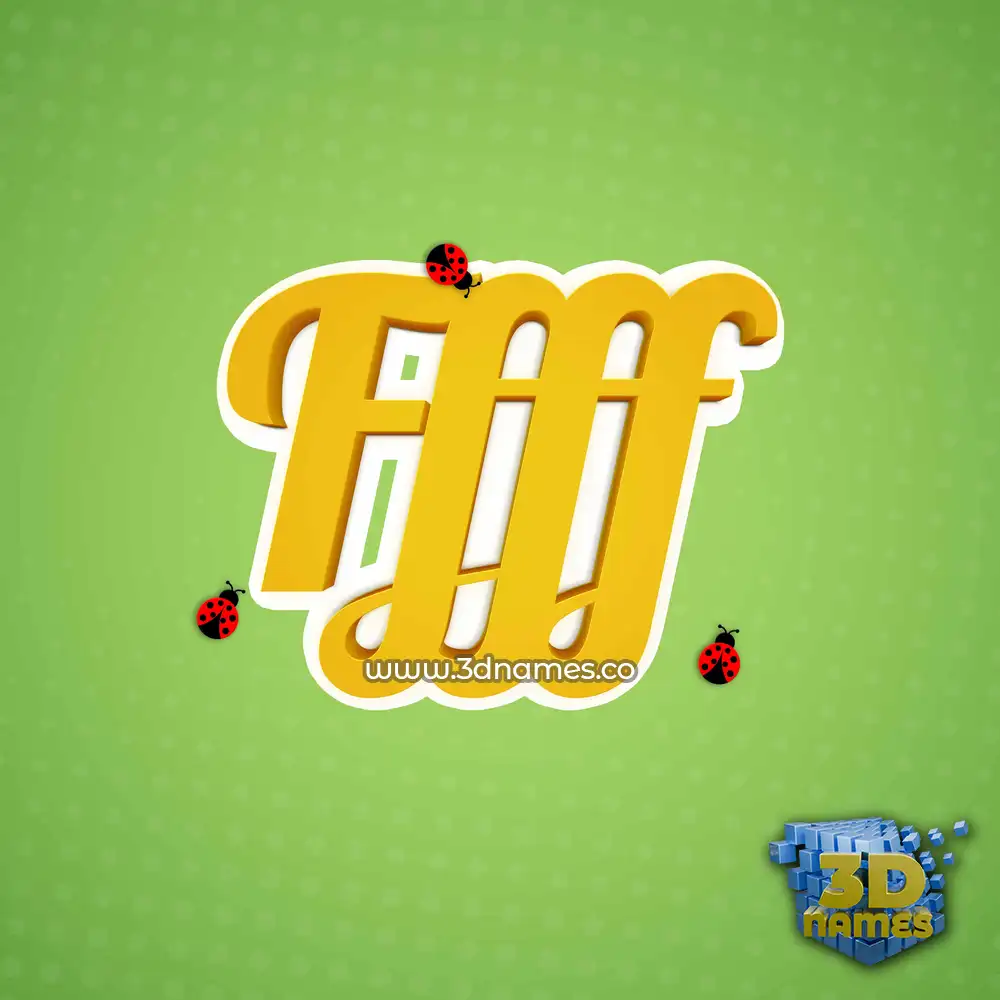 ffff in Ladybugs style - 3D name wallpaper