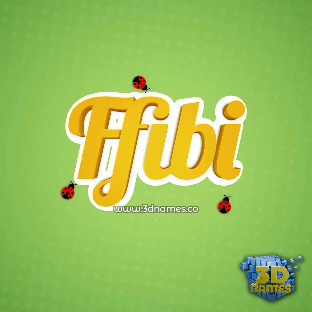 ffibi in Ladybugs style - 3D name wallpaper