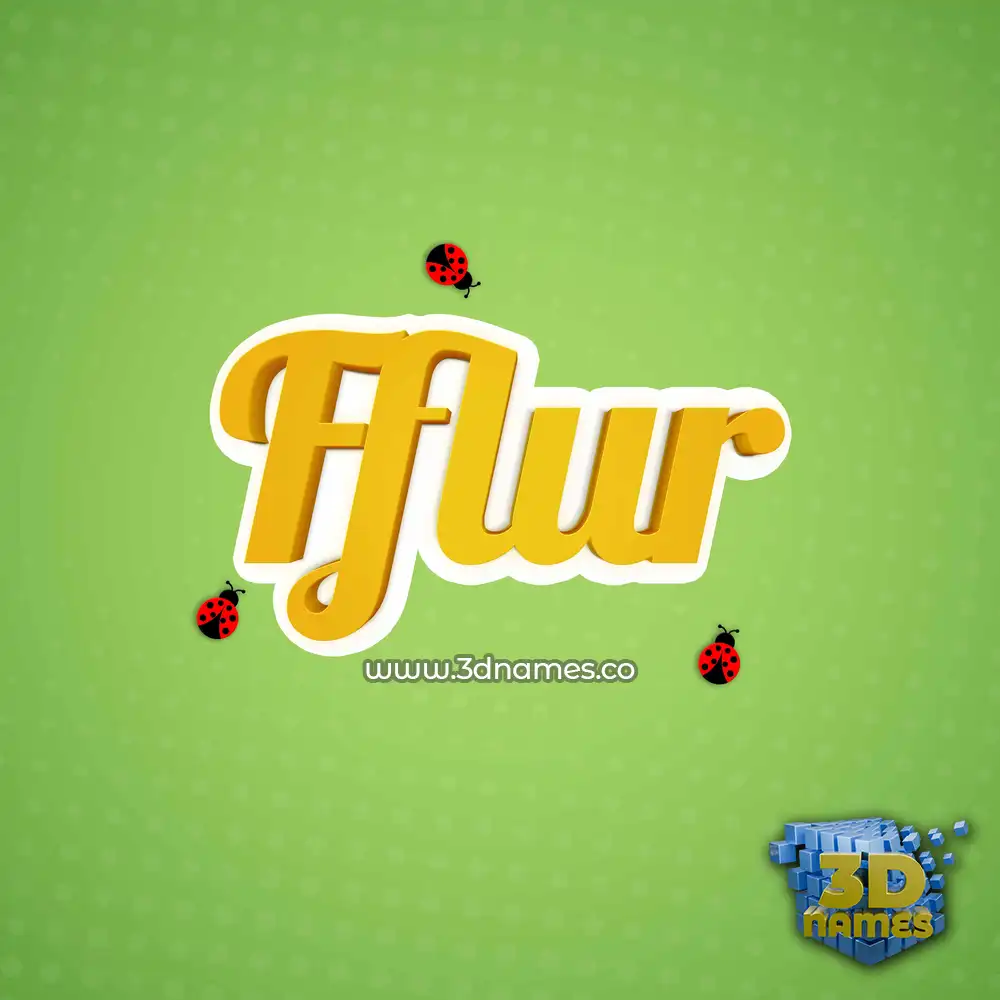 fflur in Ladybugs style - 3D name wallpaper