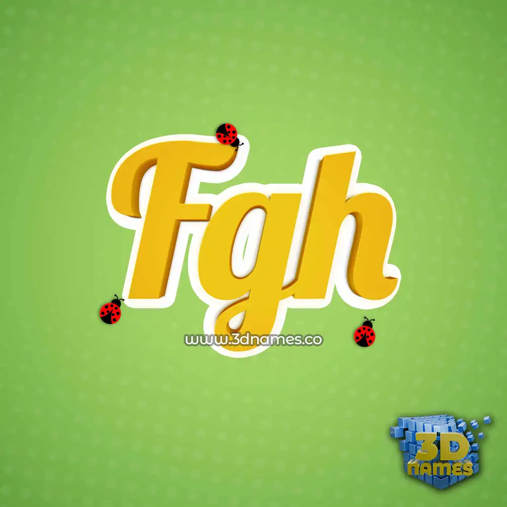 fgh in Ladybugs style - 3D name wallpaper