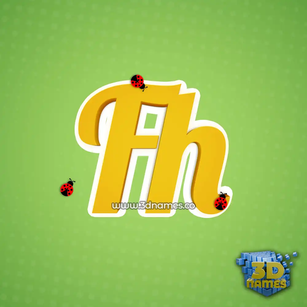 fh in Ladybugs style - 3D name wallpaper