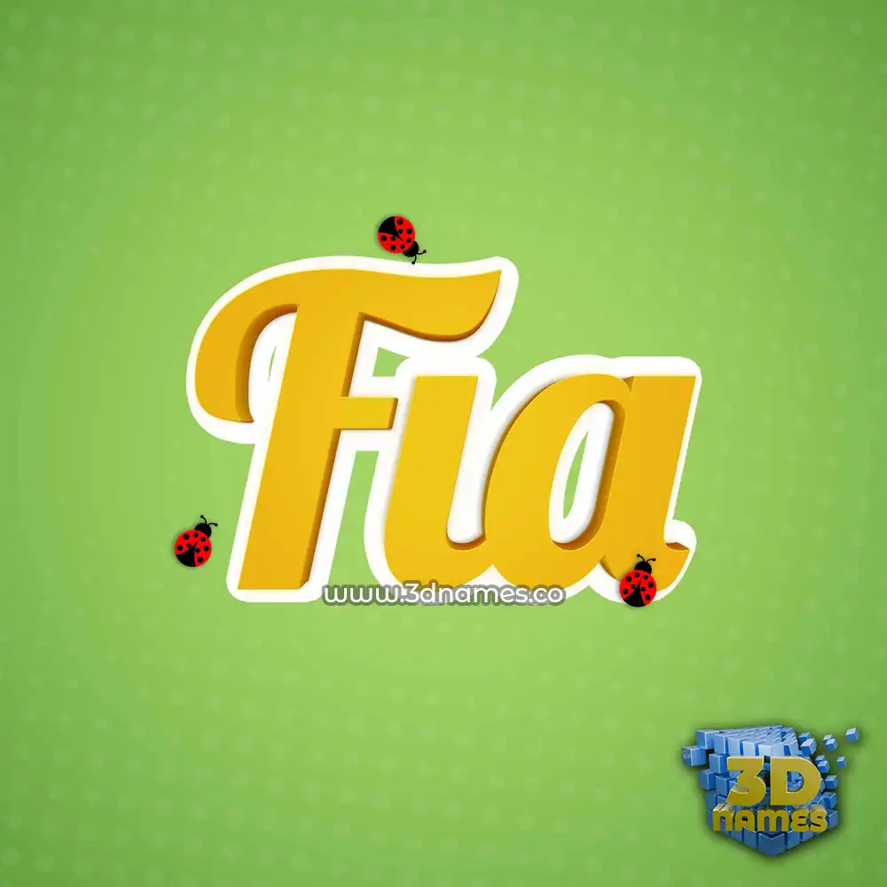 fia in Ladybugs style - 3D name wallpaper
