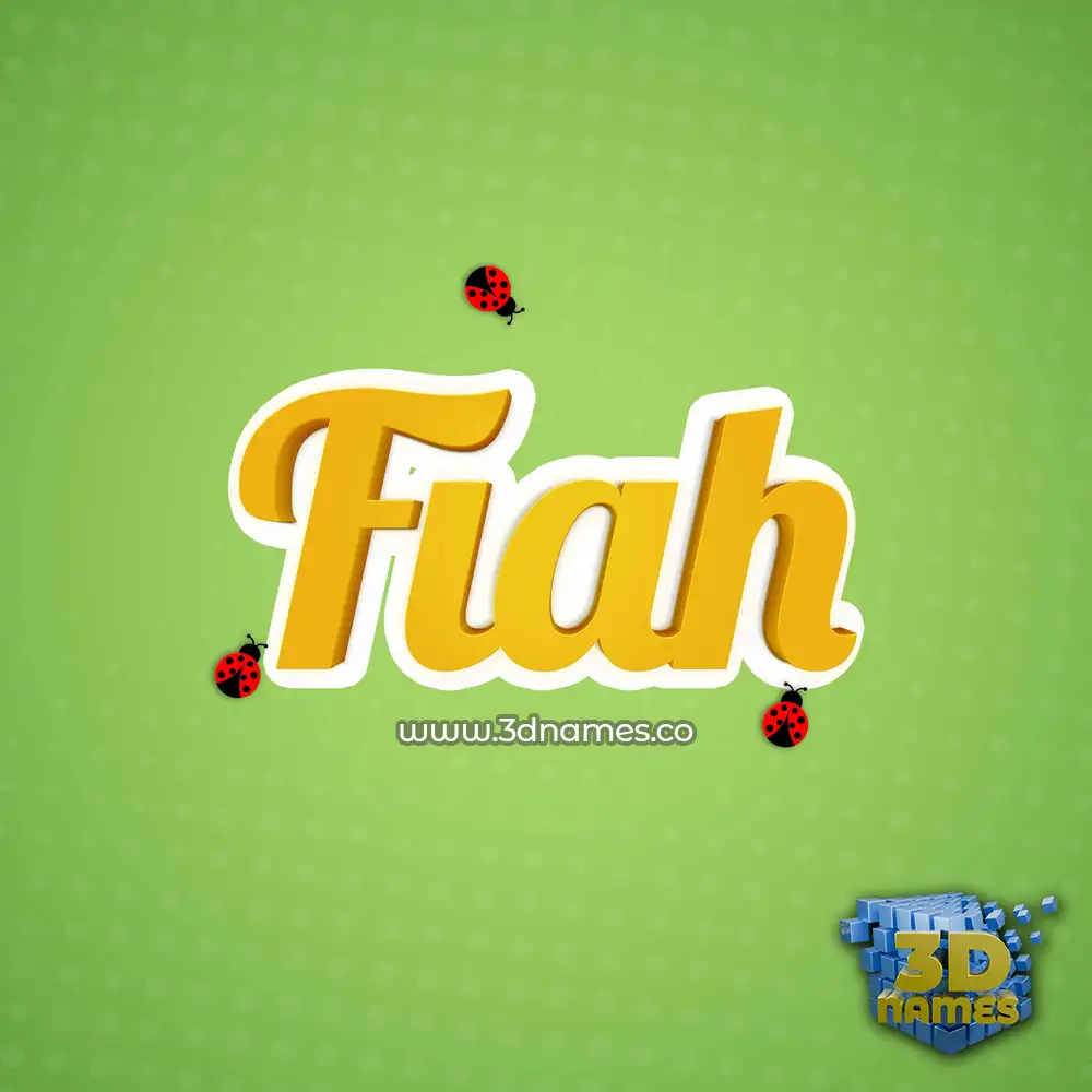 fiah in Ladybugs style - 3D name wallpaper