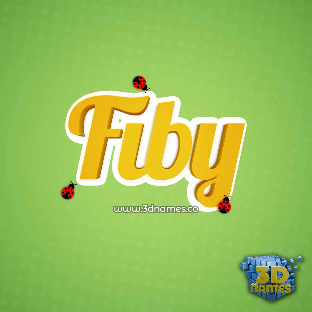 fiby in Ladybugs style - 3D name wallpaper