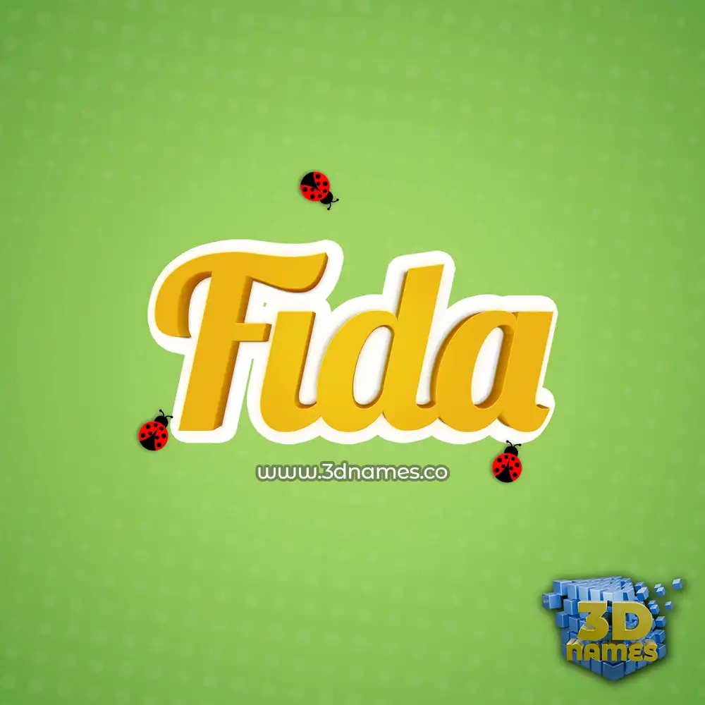 fida in Ladybugs style - 3D name wallpaper