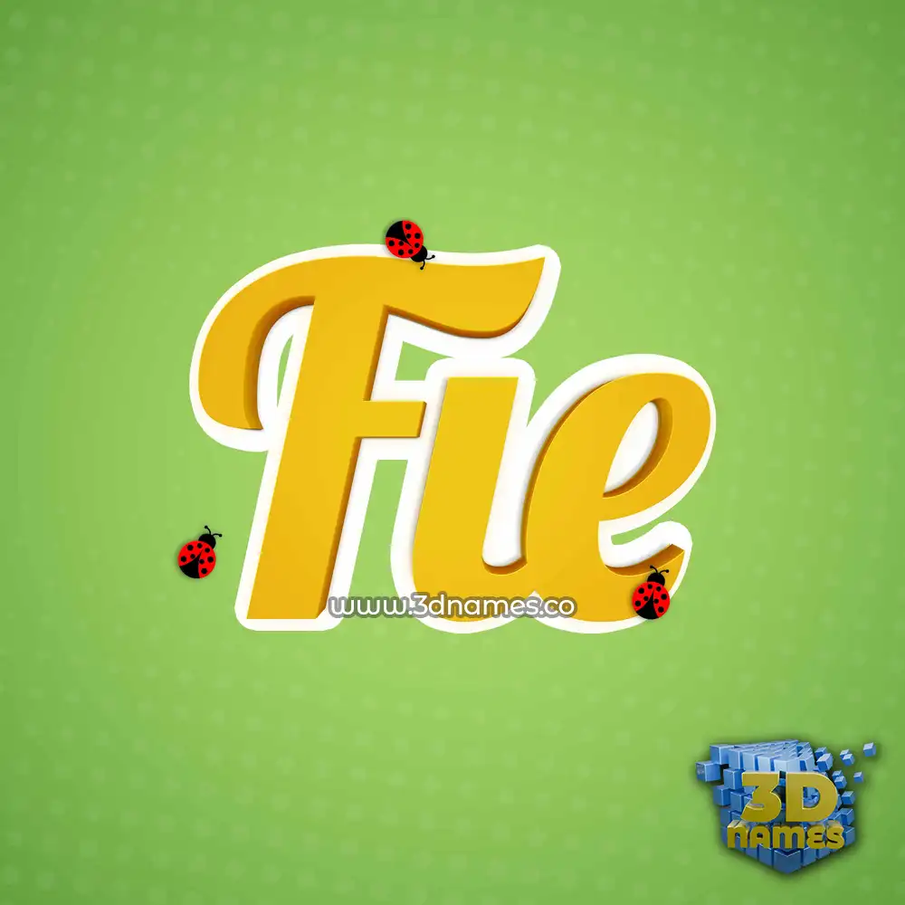 fie in Ladybugs style - 3D name wallpaper